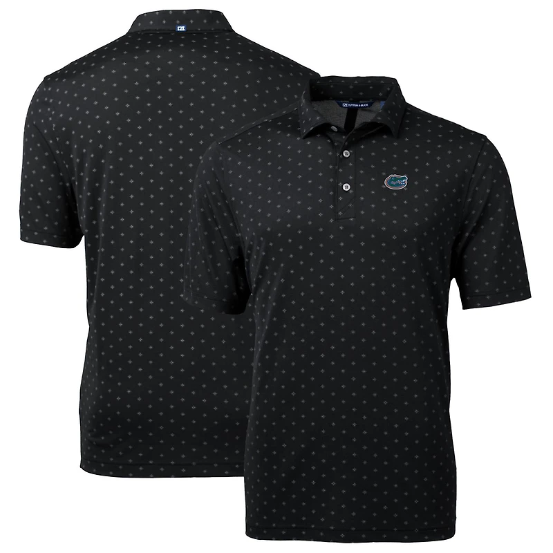 Men's Cutter & Buck Black Florida Gators Big & Tall Virtue Eco Pique Tile Print Recycled Polo