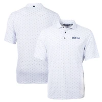 Men's Cutter & Buck White Pennsylvania Quakers Big & Tall Virtue Eco Pique Tile Print Recycled Polo