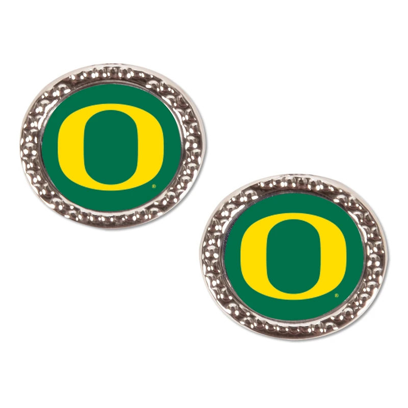 WinCraft Oregon Ducks Round Team Post Earring