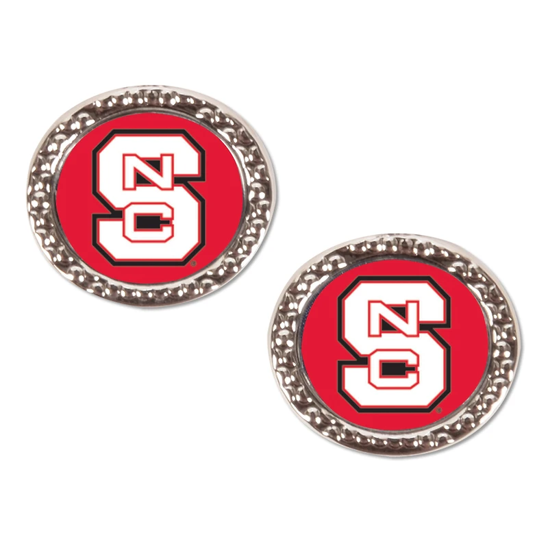 WinCraft NC State Wolfpack Round Team Post Earring