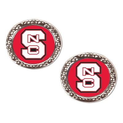 WinCraft NC State Wolfpack Round Team Post Earring