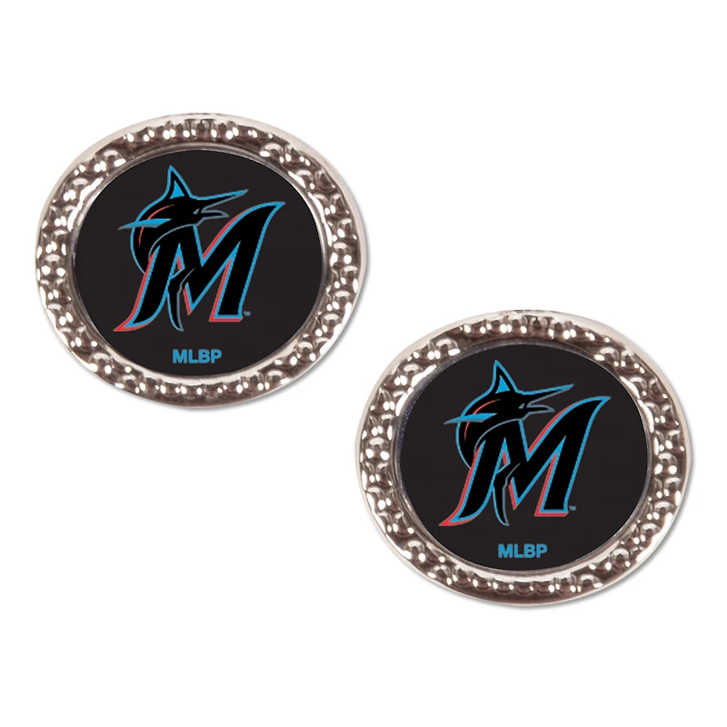 WinCraft Miami Marlins Round Team Post Earring