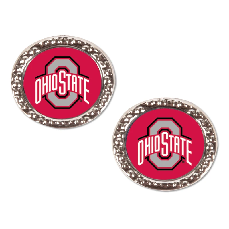 WinCraft Ohio State Buckeyes Round Team Post Earring