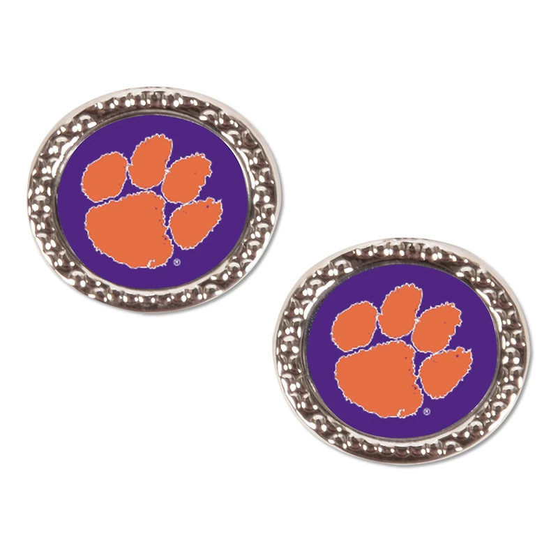 WinCraft Clemson Tigers Round Team Post Earring