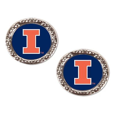 WinCraft Illinois Fighting Illini Round Team Post Earring