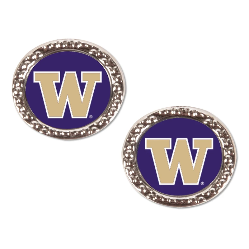 WinCraft Washington Huskies Round Team Post Earring