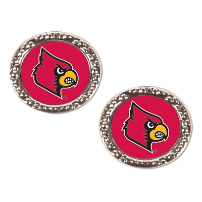 WinCraft Louisville Cardinals Round Team Post Earring
