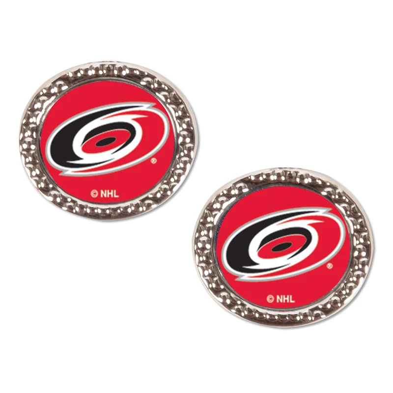 WinCraft Carolina Hurricanes Round Team Post Earring