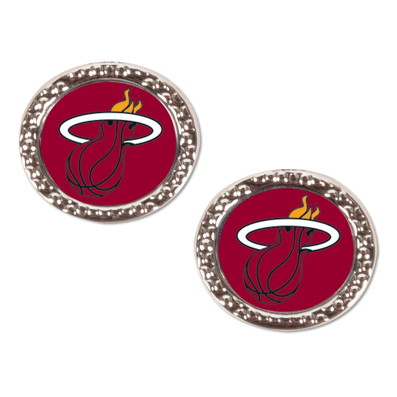 WinCraft Miami Heat Round Team Post Earring