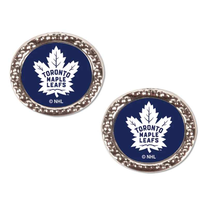 WinCraft Toronto Maple Leafs Round Team Post Earring