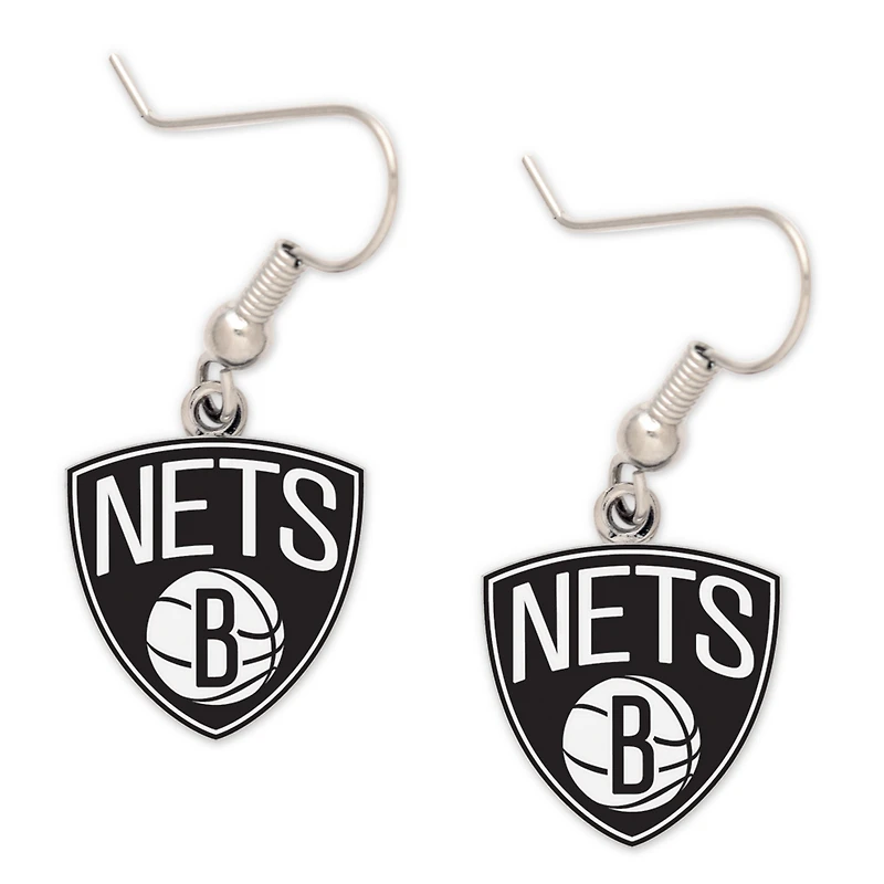 WinCraft Brooklyn Nets Logo Dangle Earrings