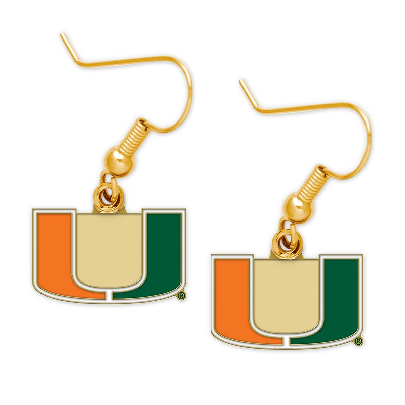 WinCraft Miami Hurricanes Logo Dangle Earrings