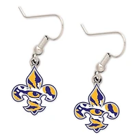 WinCraft LSU Tigers Fleur-de-lis Logo Dangle Earrings