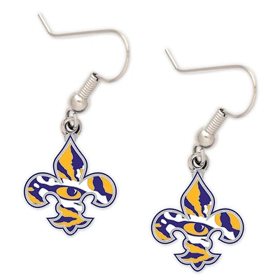 WinCraft LSU Tigers Fleur-de-lis Logo Dangle Earrings