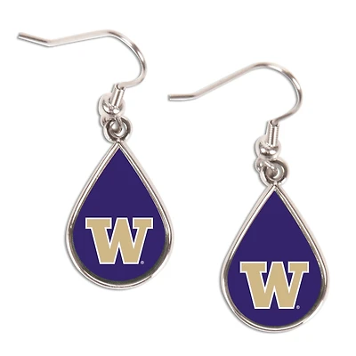 WinCraft Washington Huskies Logo Teardrop Dangle Earrings