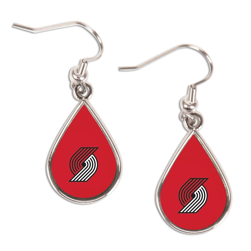 WinCraft Portland Trail Blazers Logo Teardrop Dangle Earrings