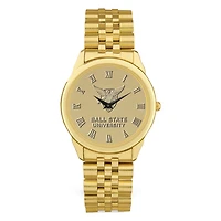 Men's Gold Ball State Cardinals Medallion Rolled Link Bracelet Wristwatch
