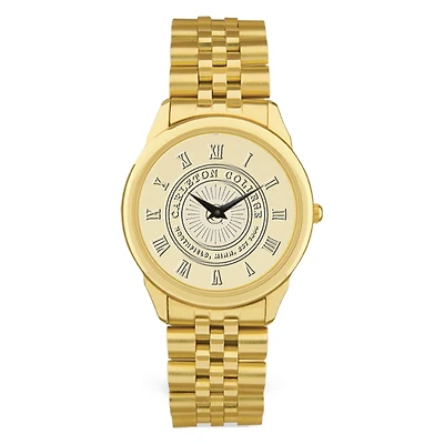 Men's Gold Carleton Knights Medallion Rolled Link Bracelet Wristwatch