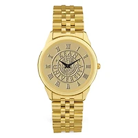 Men's Gold Kean University Cougars Medallion Rolled Link Bracelet Wristwatch