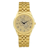 Men's Gold Stephen F Austin Lumberjacks Medallion Rolled Link Bracelet Wristwatch