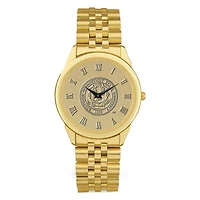 Men's Gold Southern Connecticut Owls Medallion Rolled Link Bracelet Wristwatch