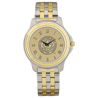 Men's Gold/Silver Southern Connecticut Owls Two-Tone Medallion Wristwatch