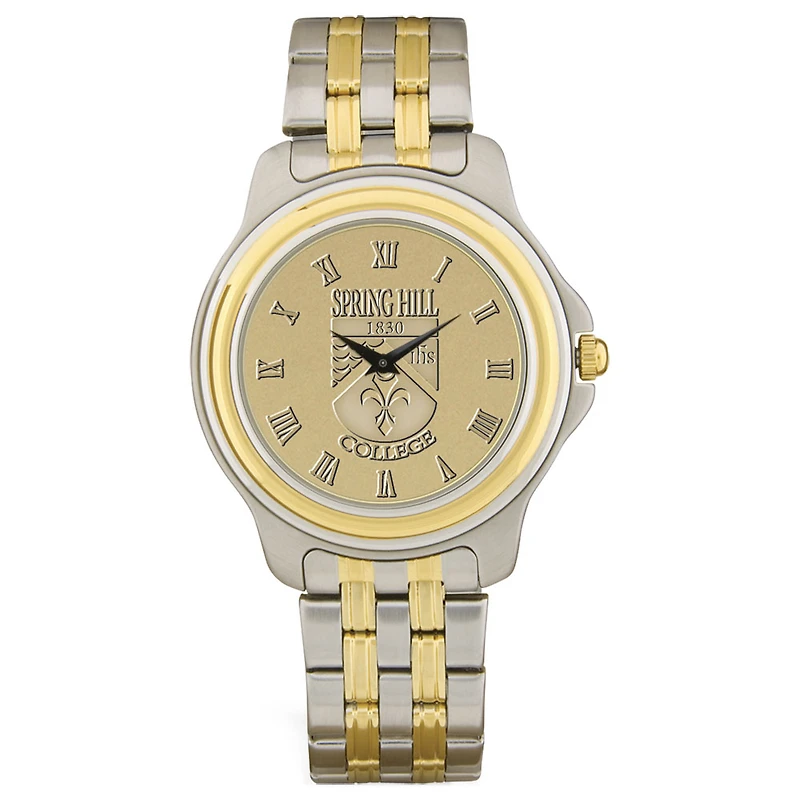 Men's Gold/Silver Spring Hill Badgers Two-Tone Medallion Wristwatch