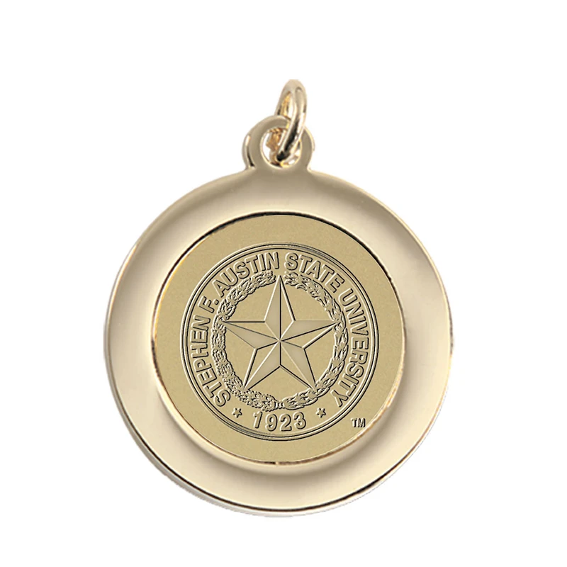 Gold Stephen F Austin Lumberjacks Shield Logo Team Pendant