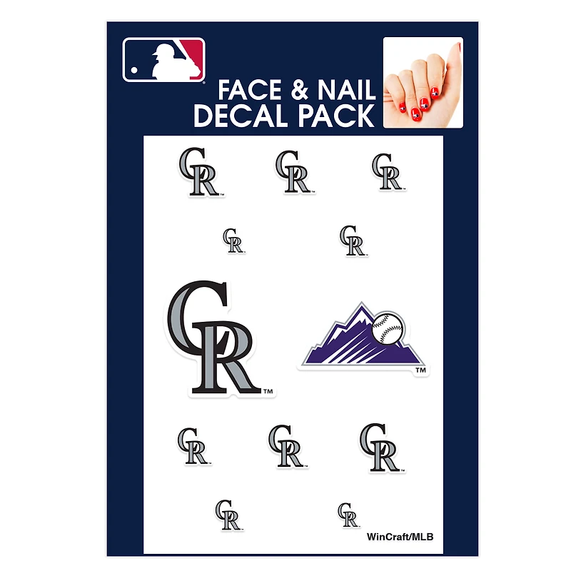 WinCraft Colorado Rockies Gameday NailCals & Face Tattoo Stickers