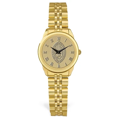 Women's Gold Bard College Raptors Team Medallion Rolled Link Bracelet Wristwatch
