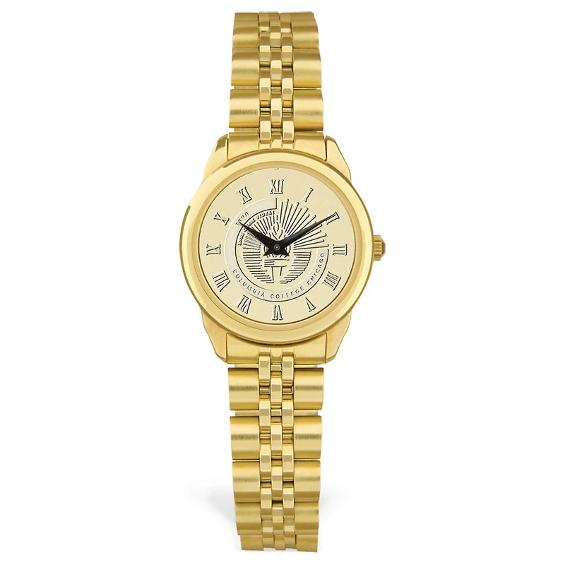 Women's Gold Columbia Renegades Team Medallion Rolled Link Bracelet Wristwatch
