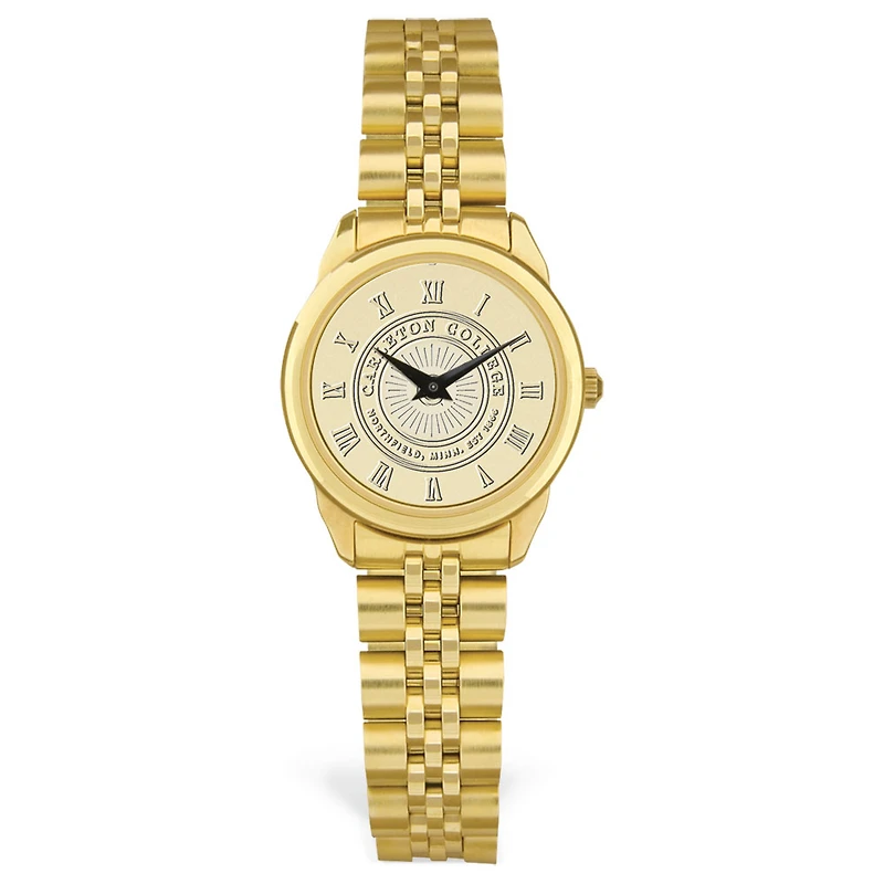 Women's Gold Carleton Knights Team Medallion Rolled Link Bracelet Wristwatch