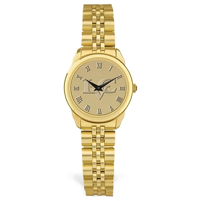 Women's Gold Lebanon Valley College Team Medallion Rolled Link Bracelet Wristwatch