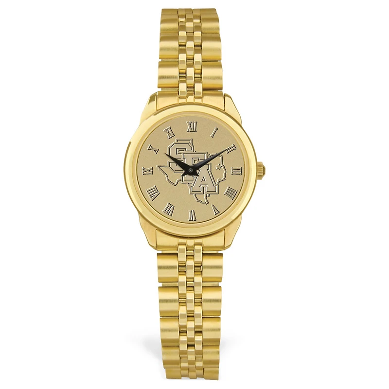 Women's Gold Stephen F Austin Lumberjacks Team Medallion Rolled Link Bracelet Wristwatch