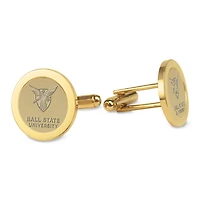 Gold Ball State Cardinals Cufflinks