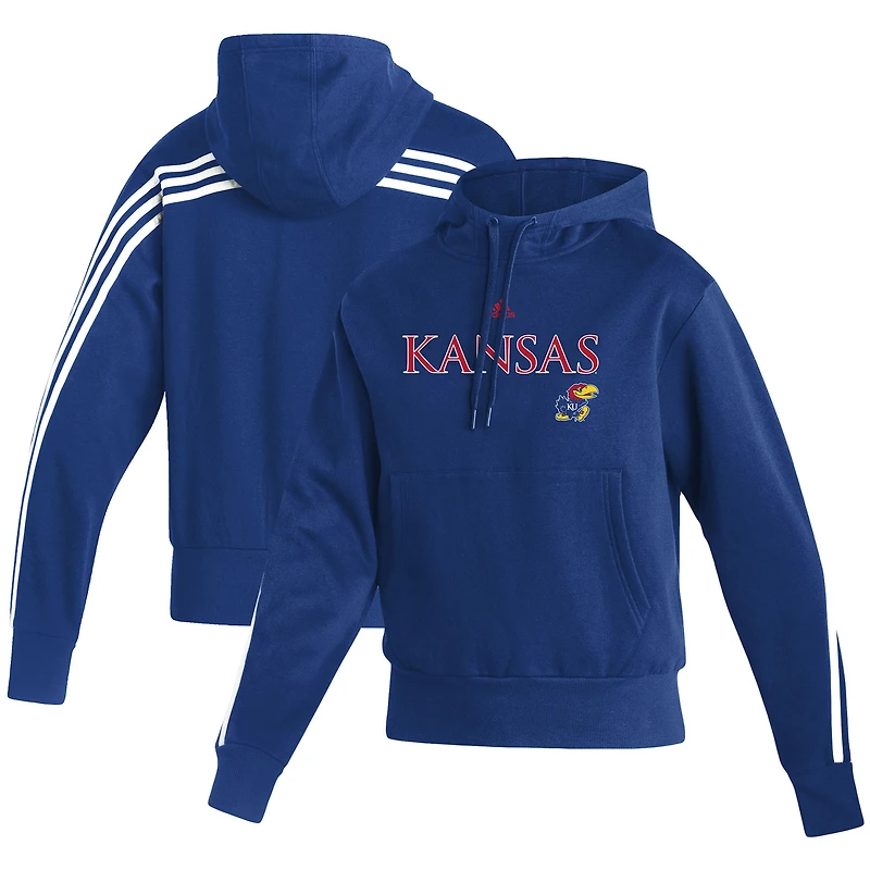 Women's adidas Royal Kansas Jayhawks Fashion Pullover Hoodie