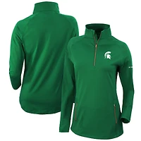 Women's Columbia Green Michigan State Spartans Outward Nine Quarter-Zip Pullover Top