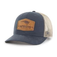 Men's '47 Navy/Natural New England Patriots Rawhide Trucker Adjustable Hat