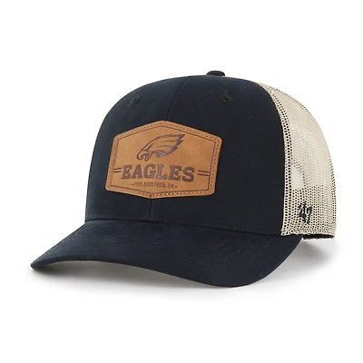 Men's '47 Dark Navy/Natural Philadelphia Eagles Rawhide Trucker Adjustable Hat
