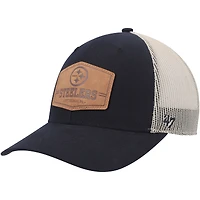 Men's '47 Dark Navy/Natural Pittsburgh Steelers Rawhide Trucker Adjustable Hat