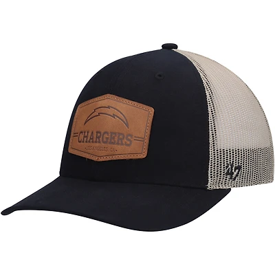 Men's '47 Dark Navy/Natural Los Angeles Chargers Rawhide Trucker Adjustable Hat