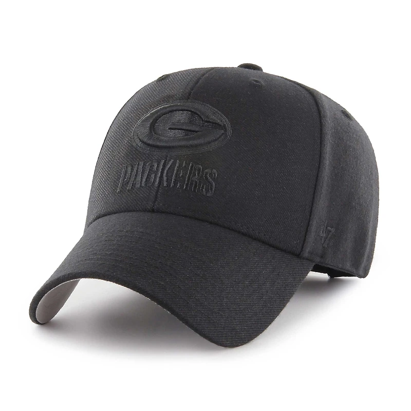 Men's '47 Black Green Bay Packers  Tonal MVP Adjustable Hat