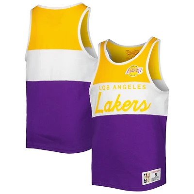Youth Mitchell & Ness Purple/Gold Los Angeles Lakers Hardwood Classics Special Script Tank Top