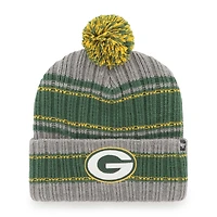 Men's '47  Graphite Green Bay Packers Rexford Cuffed Knit Hat with Pom
