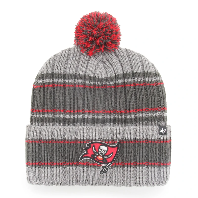 Men's '47 Graphite Tampa Bay Buccaneers Rexford Cuffed Knit Hat with Pom