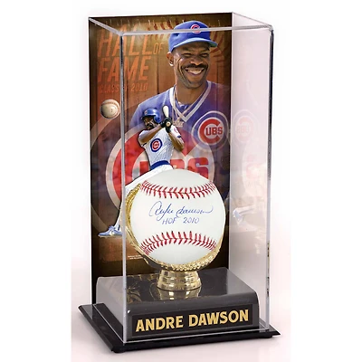 Andre Dawson Chicago Cubs Autographed Baseball with ''HOF 2010'' Inscription and Hall of Fame Sublimated Display Case