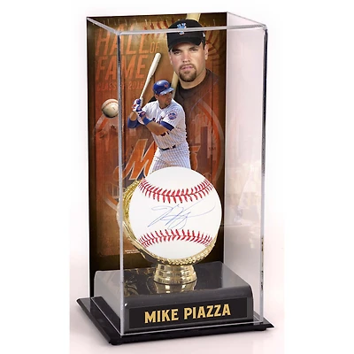 Mike Piazza New York Mets Autographed Baseball and Hall of Fame Sublimated Display Case