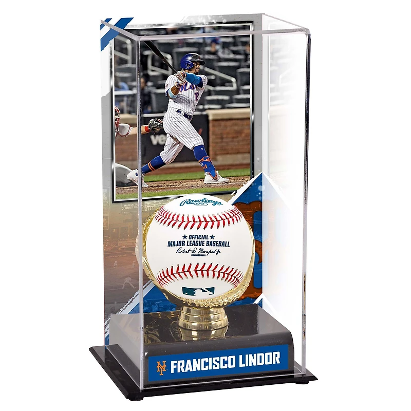 Francisco Lindor New York Mets Gold Glove Display Case with Image
