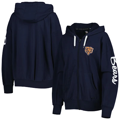 Women's MSX by Michael Strahan  Navy Chicago Bears Emerson Lightweight Full-Zip Hoodie