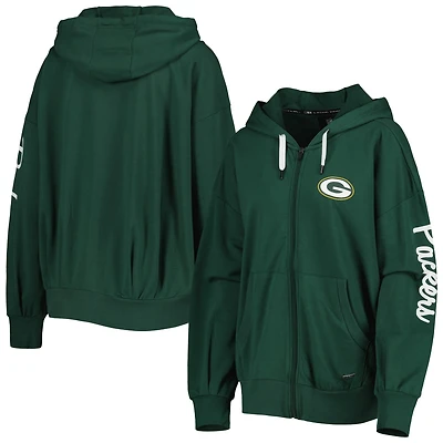 Women's MSX by Michael Strahan  Green Green Bay Packers Emerson Lightweight Full-Zip Hoodie